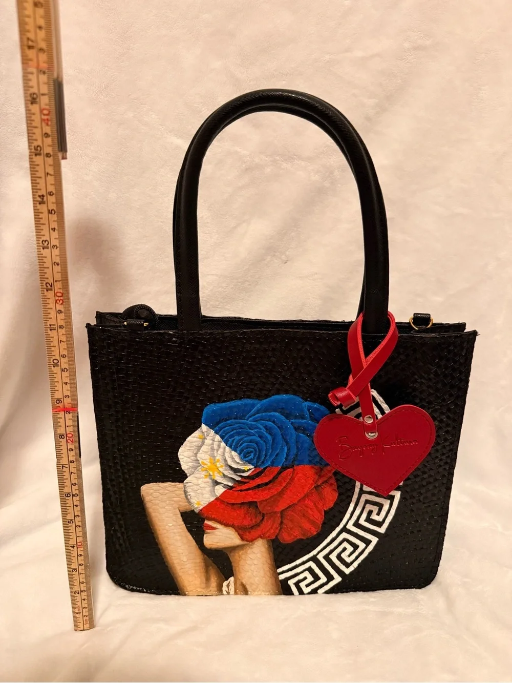 Bayong Kultura Handwoven and Hand-painted Bayong Filipina Art Shoulder Tote Bag